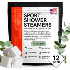 Pure Athlete sport shower steamer with eucalyptus and menthol for invigoration
