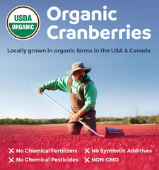 Organic certification seal on Pure Co Cranberry Pills for trust