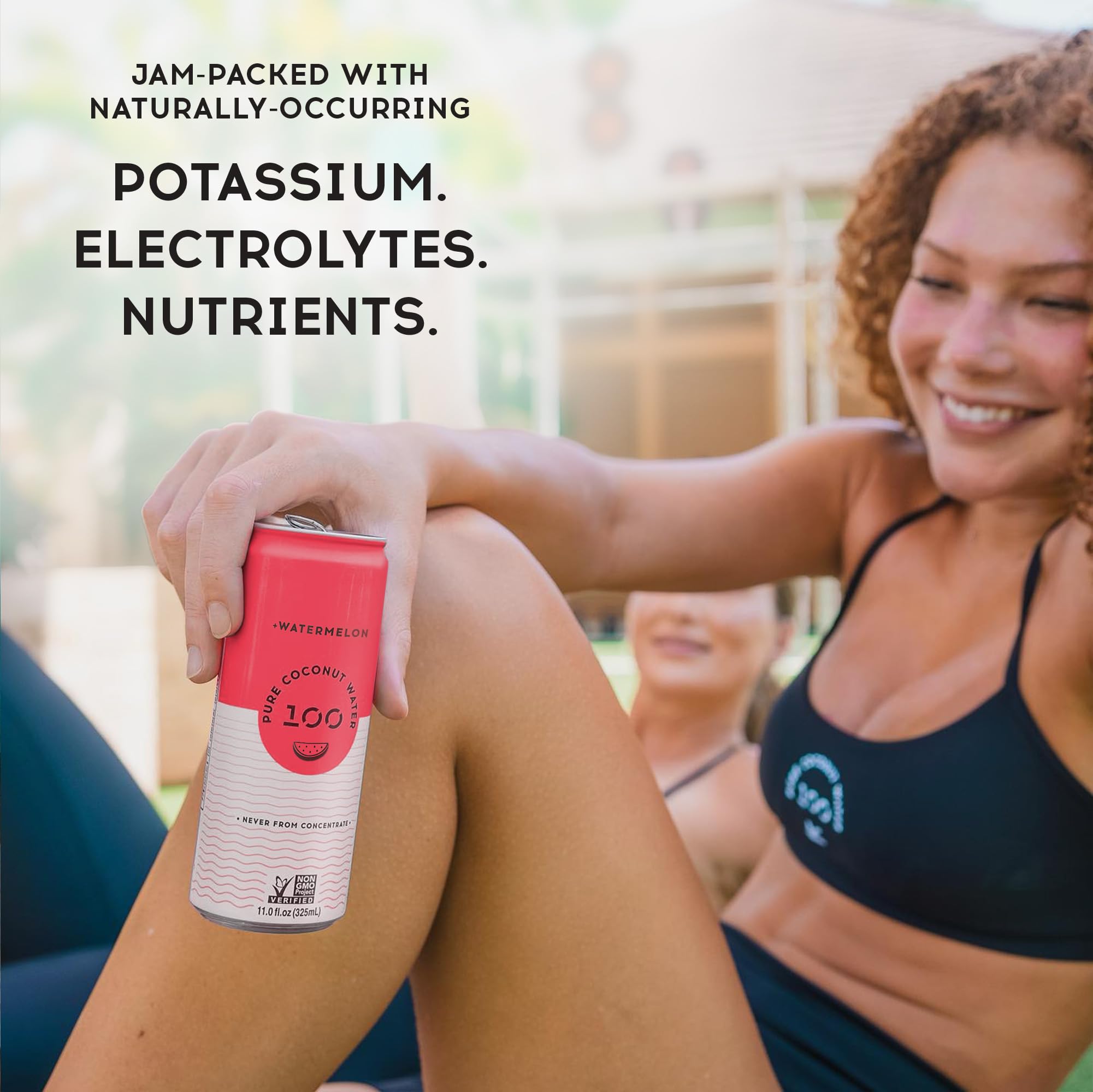 Pure Coconut Water 100 Watermelon ingredients, non-GMO and preservative-free.