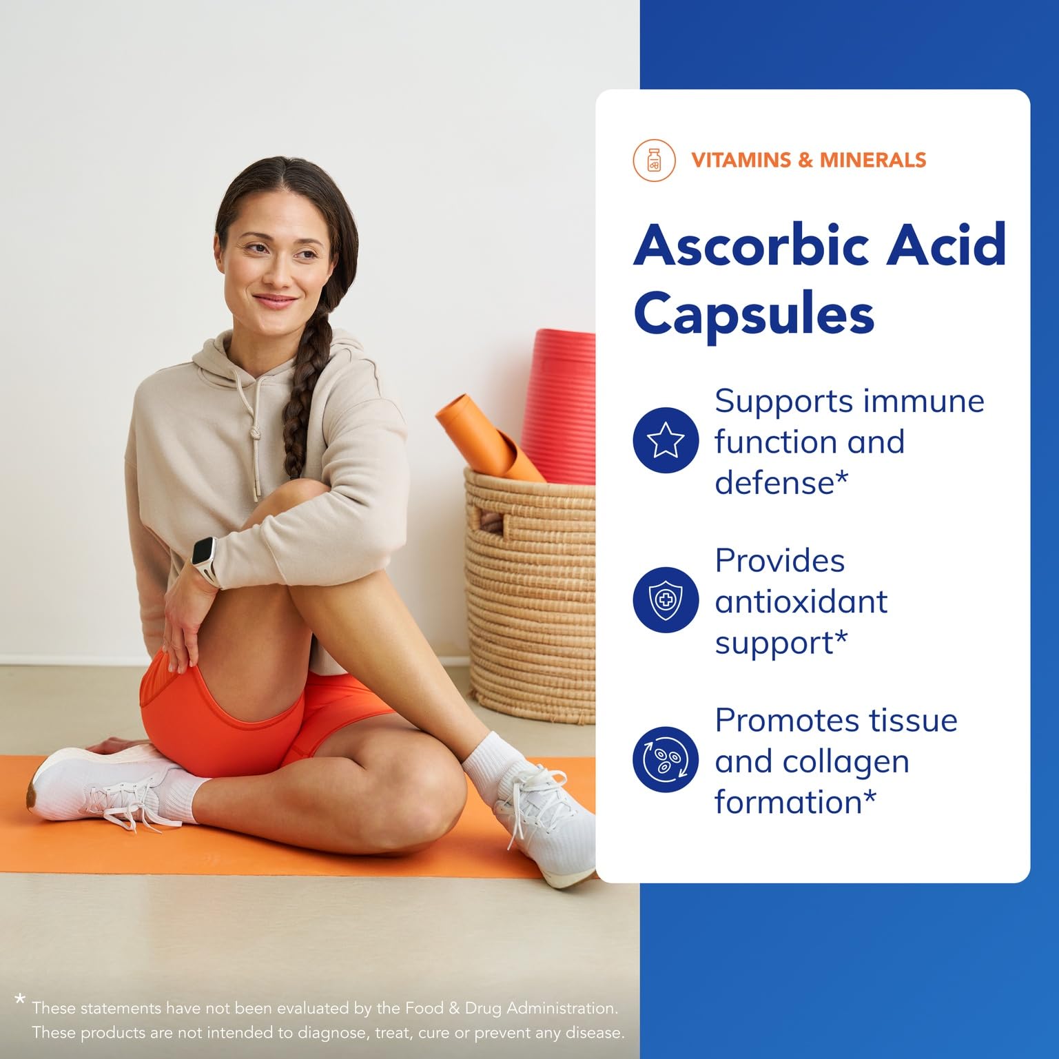 Pure Encapsulations ascorbic acid label emphasizes vegan, non-GMO formulation