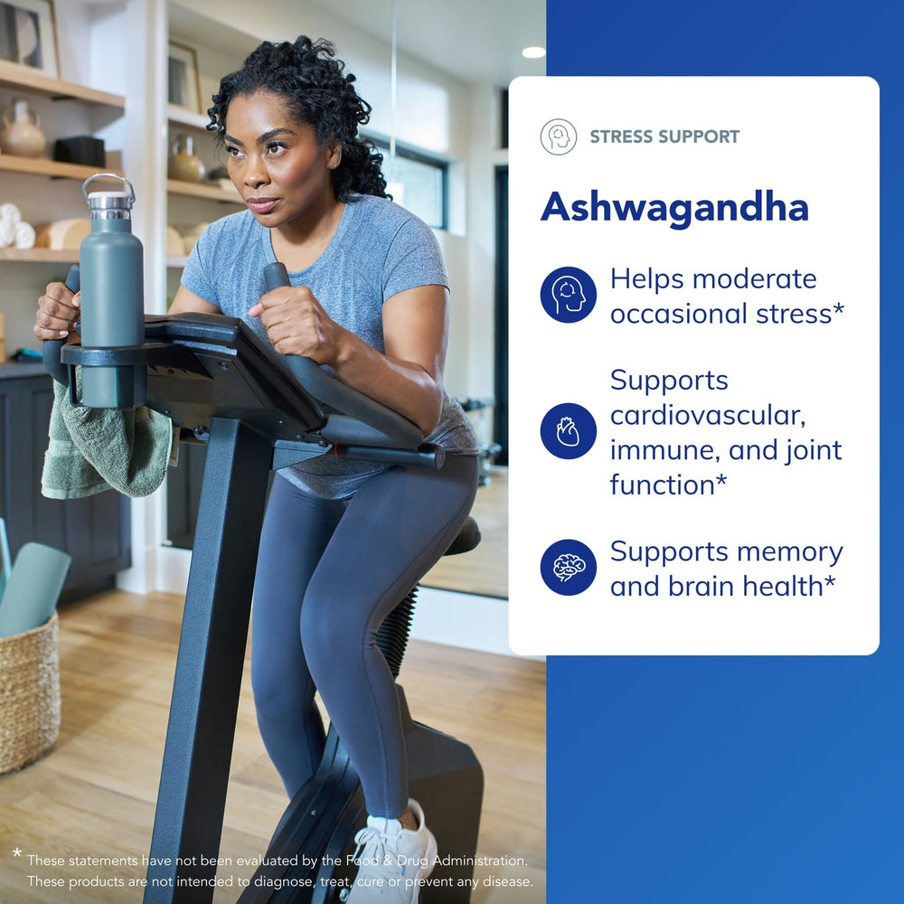 Pure Encapsulations Ashwagandha capsules with 500 mg dose for adaptation.