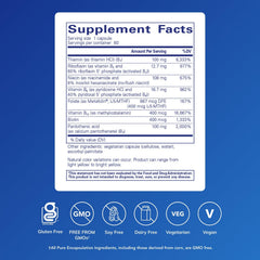 Pure Encapsulations B-Complex Plus capsules arranged for daily nervous system support.