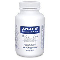 Pure Encapsulations B6 Complex bottle highlighting high-potency B vitamins for daily wellness