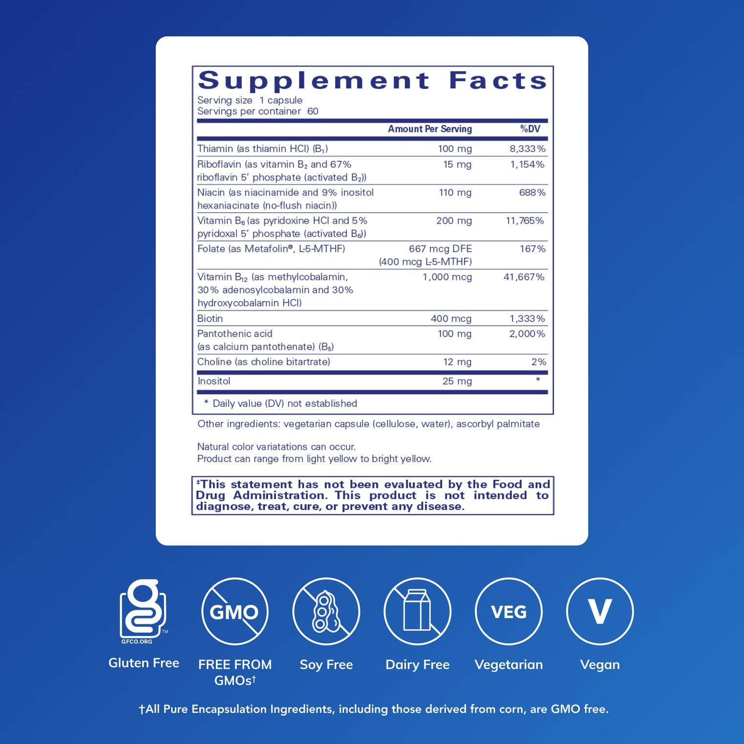 B6 Complex capsules for daily nervous system support