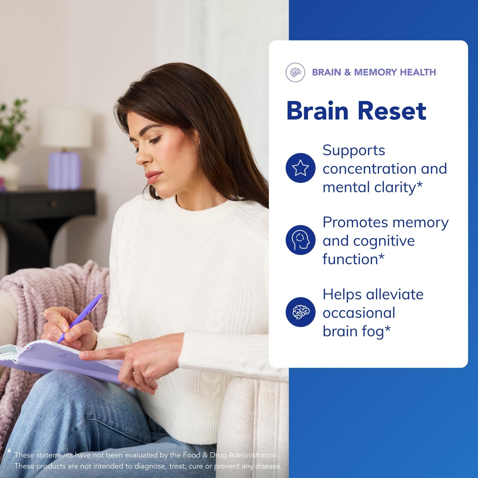 Pure Encapsulations Brain Reset label on box signaling premium, purity-focused ingredients.