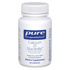 Pure Encapsulations Calcium-D-Glucarate bottle ready for daily detox support.