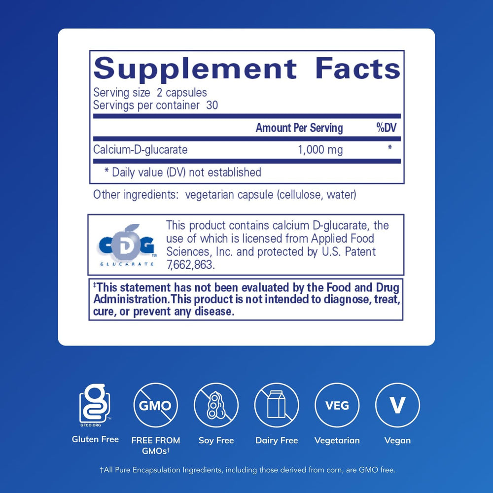 Calcium-D-Glucarate capsules by Pure Encapsulations for cellular health.