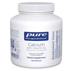 Pure Encapsulations Calcium with Vitamin D3 bottle highlighting bone health support