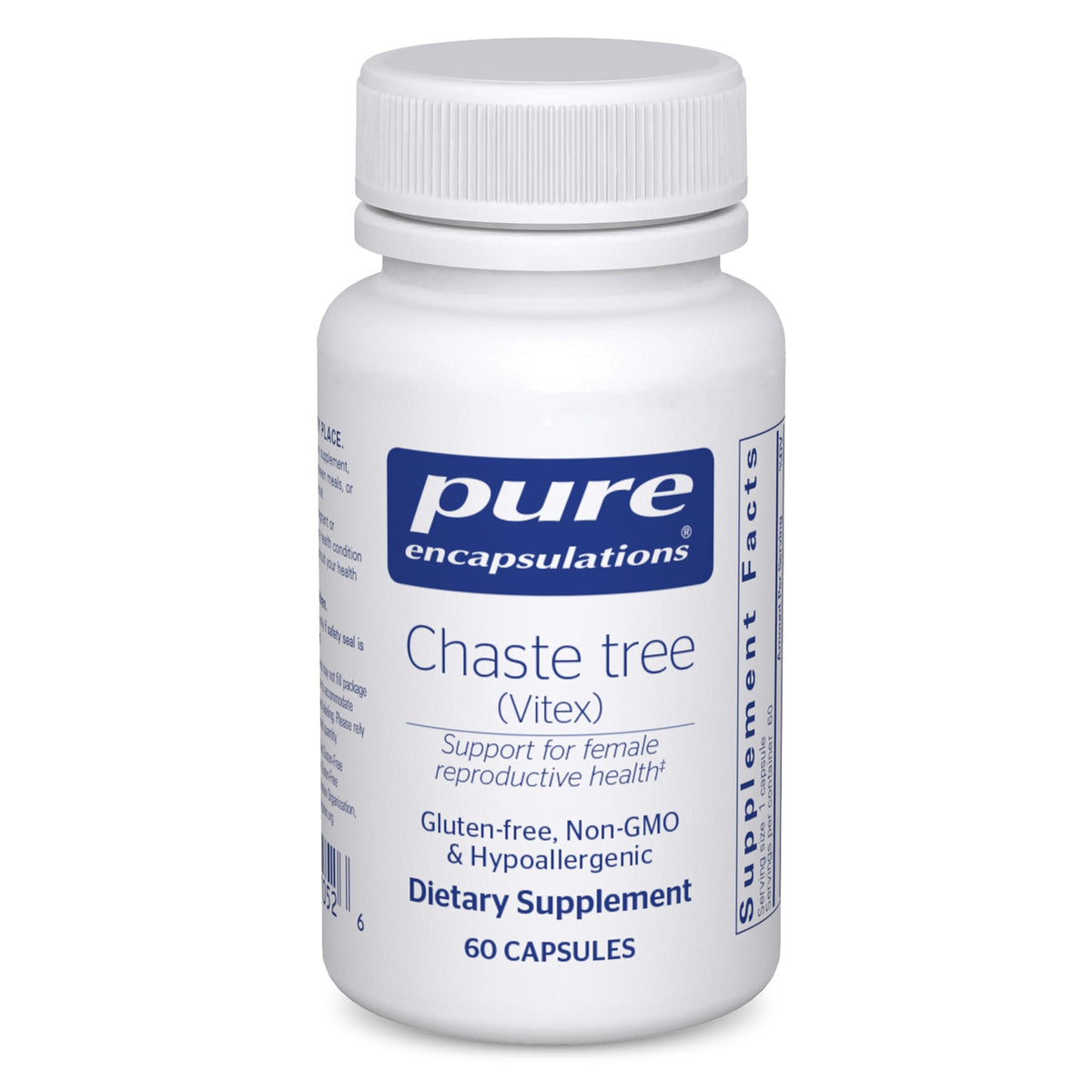 Pure Encapsulations Chaste Tree bottle with 60 vegan capsules for hormonal balance