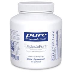Pure Encapsulations CholestePure bottle front for lipid metabolism support.