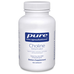 Pure Encapsulations Choline Bitartrate capsules support brain health and daily focus.