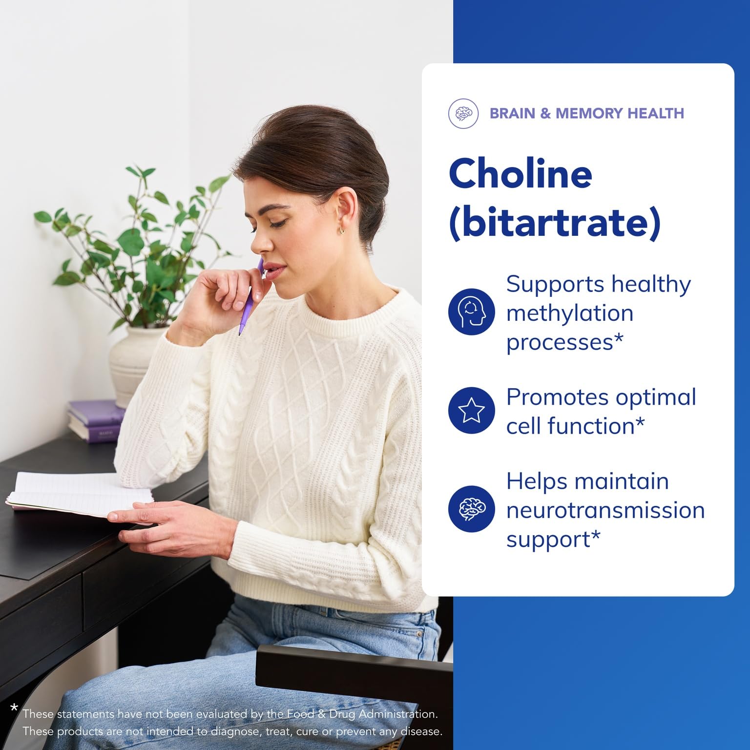 Pure Encapsulations Choline Bitartrate ingredients panel emphasizes 275 mg per capsule.