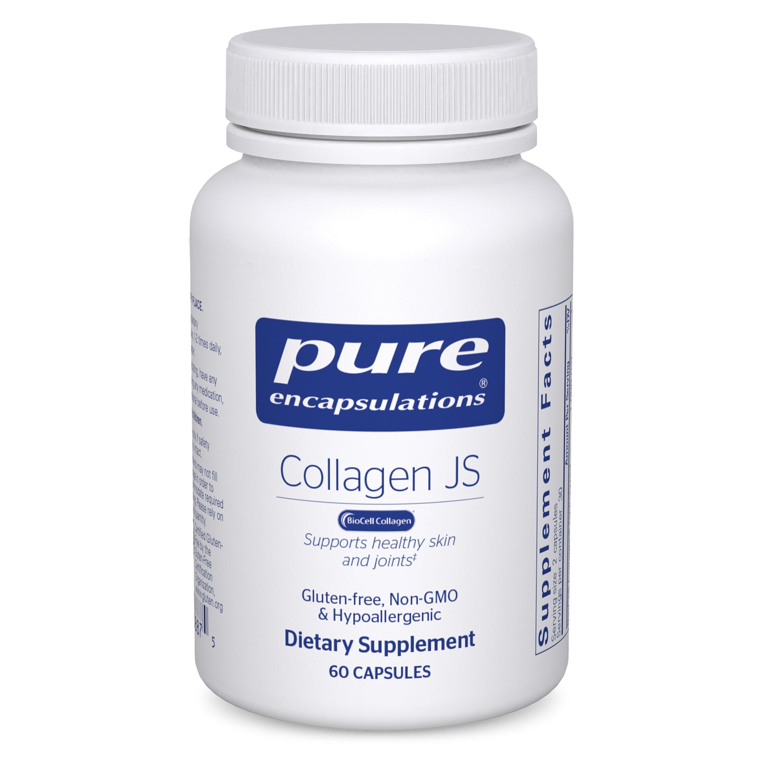 Pure Encapsulations Collagen JS bottle front for daily joint and skin support