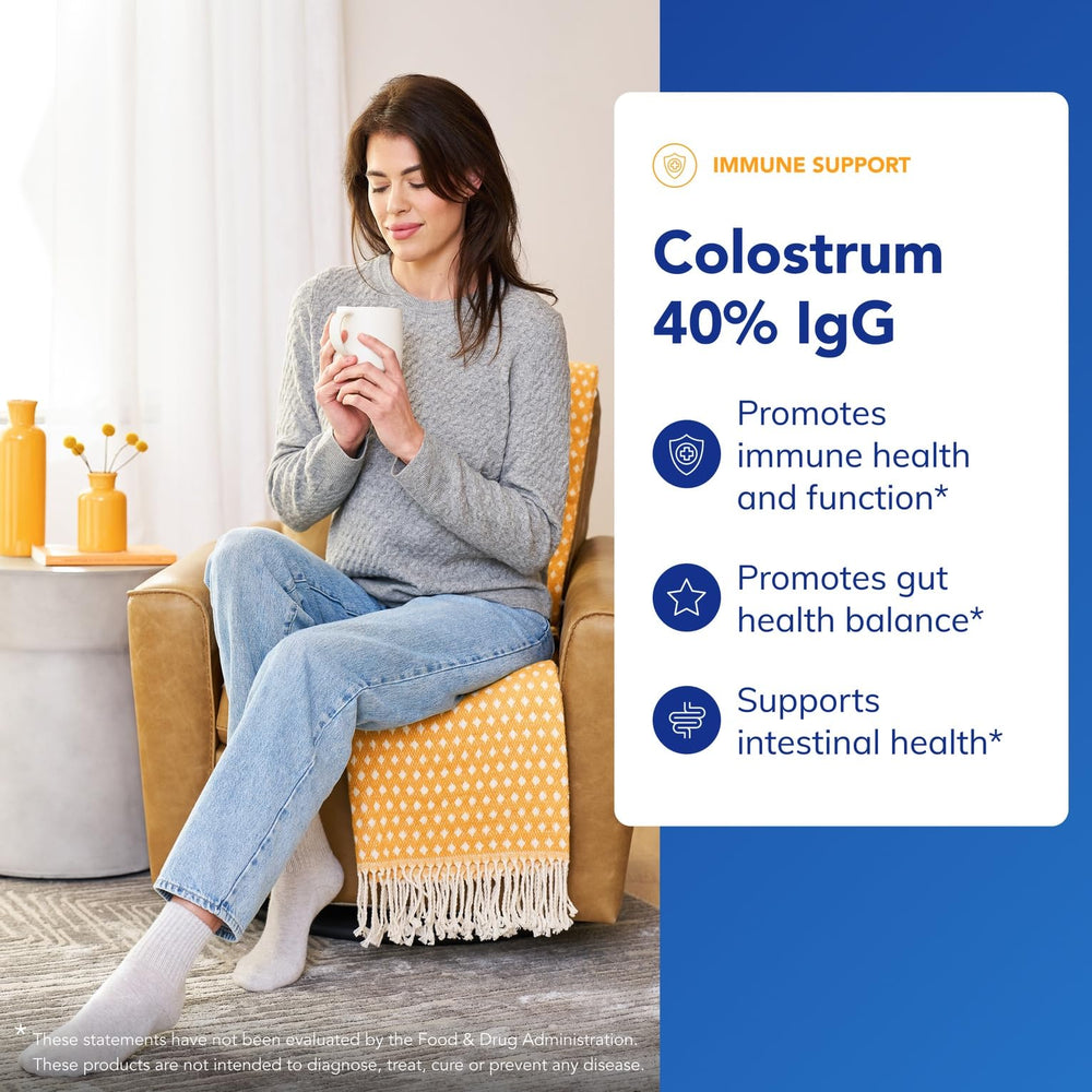 Pure Encapsulations Colostrum capsules ready for daily immune support.