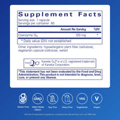 Pure Encapsulations CoQ10 capsules close-up highlighting capsule form for daily energy support.