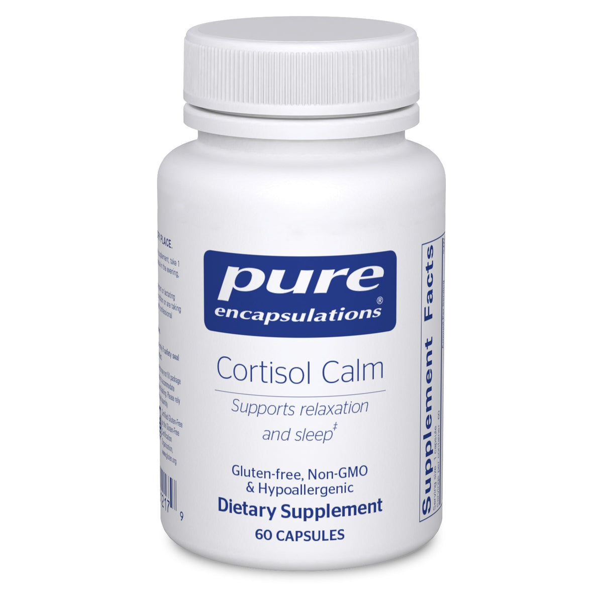 Pure Encapsulations Cortisol Calm bottle front for stress support
