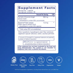 Pure Encapsulations Curcumin 500 Bioperine bottle side showing detox support
