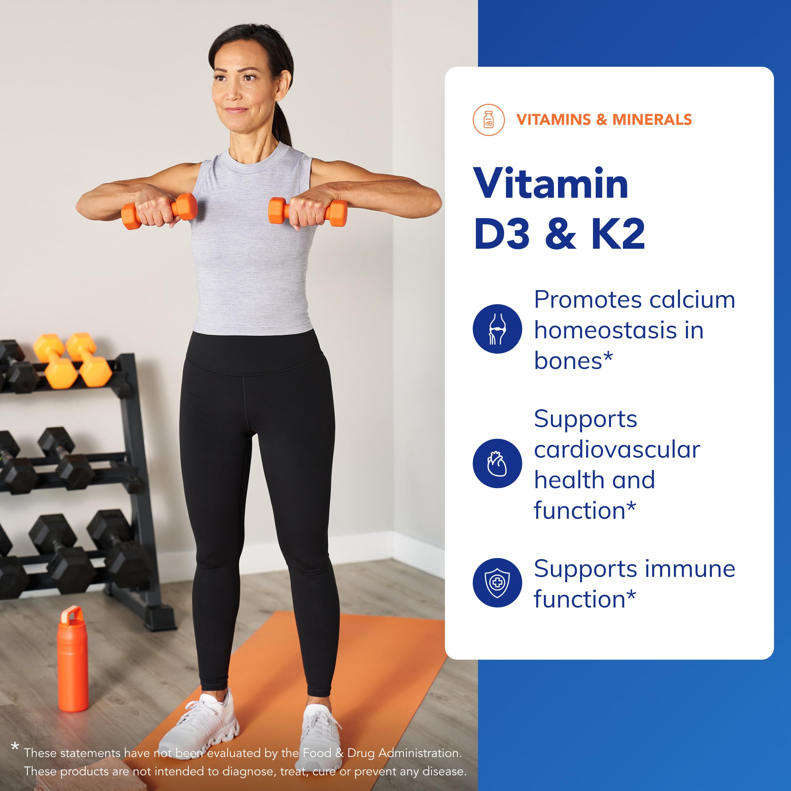 Pure Encapsulations Vitamin D3 & K2 front label emphasizes purity and allergen-free formula.