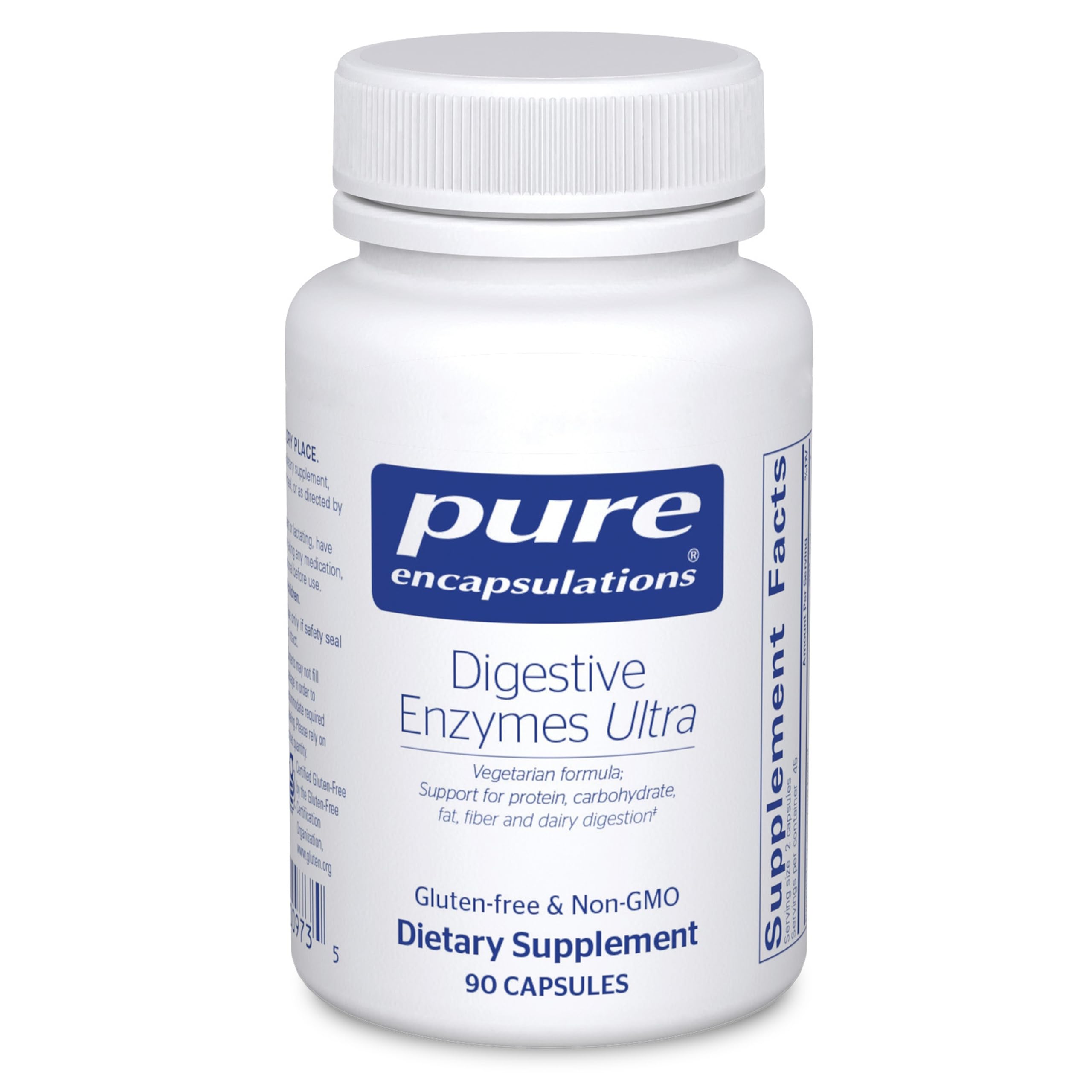 Pure Encapsulations Digestive Enzymes Ultra bottle with label supports nutrient absorption after meals