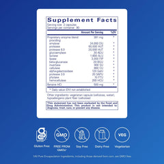 Pure Encapsulations Digestive Enzymes Ultra label closeup highlighting Betaine HCl component