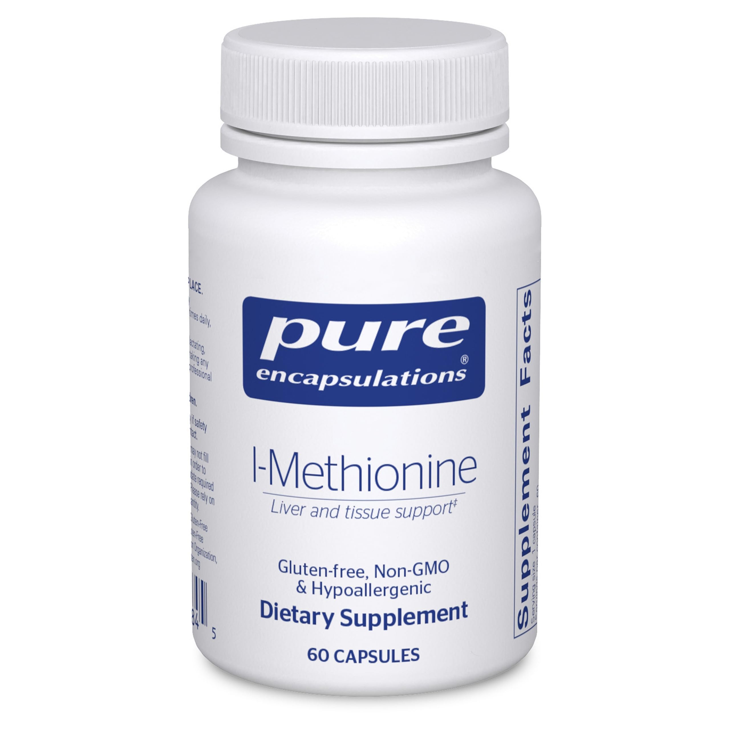 Pure Encapsulations L-Methionine bottle for daily amino acid support.