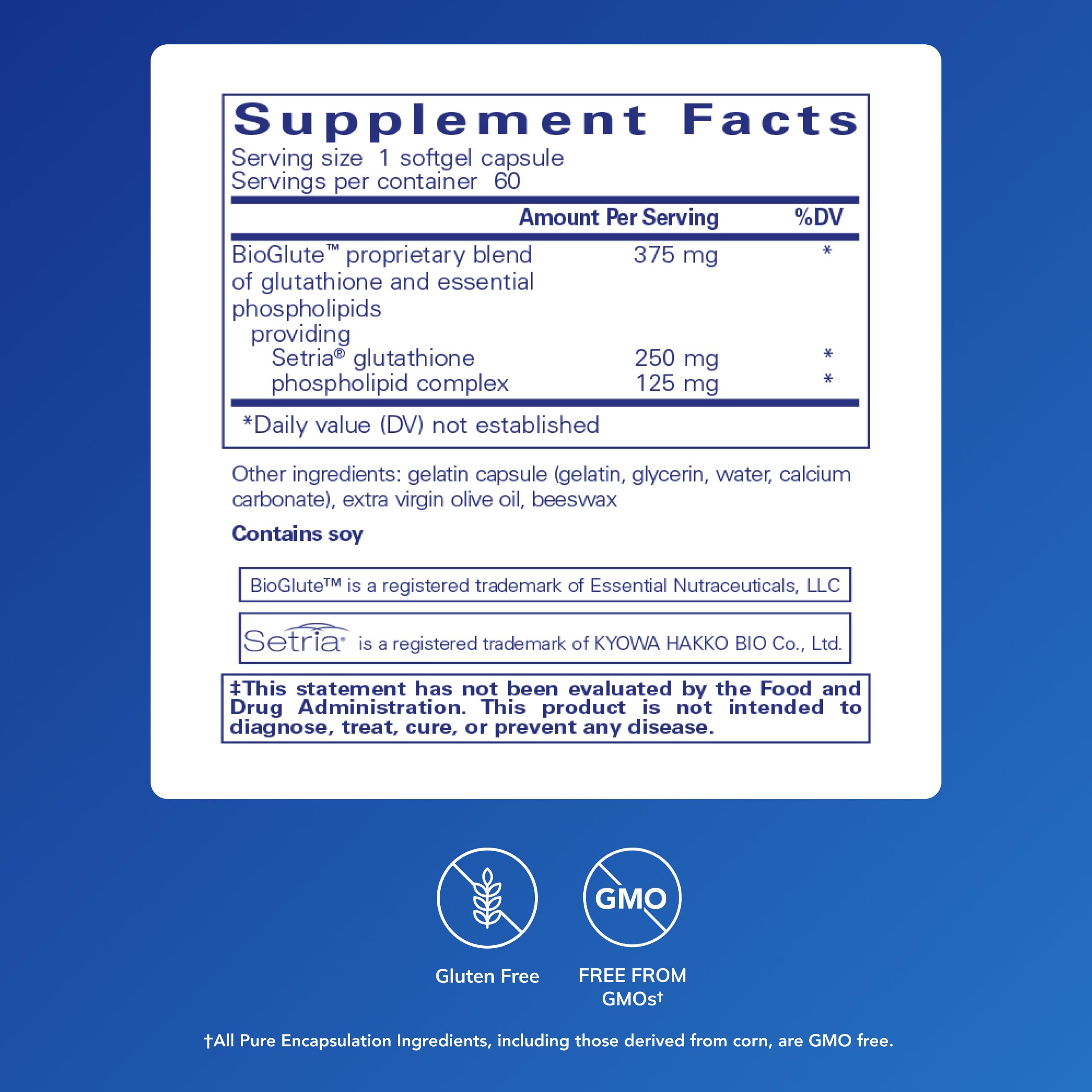 Close-up of Liposomal Glutathione capsules highlighting easy-to-swallow softgels.