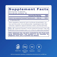 Liposomal Vitamin C capsules from Pure Encapsulations, easy-to-swallow daily vitamin.