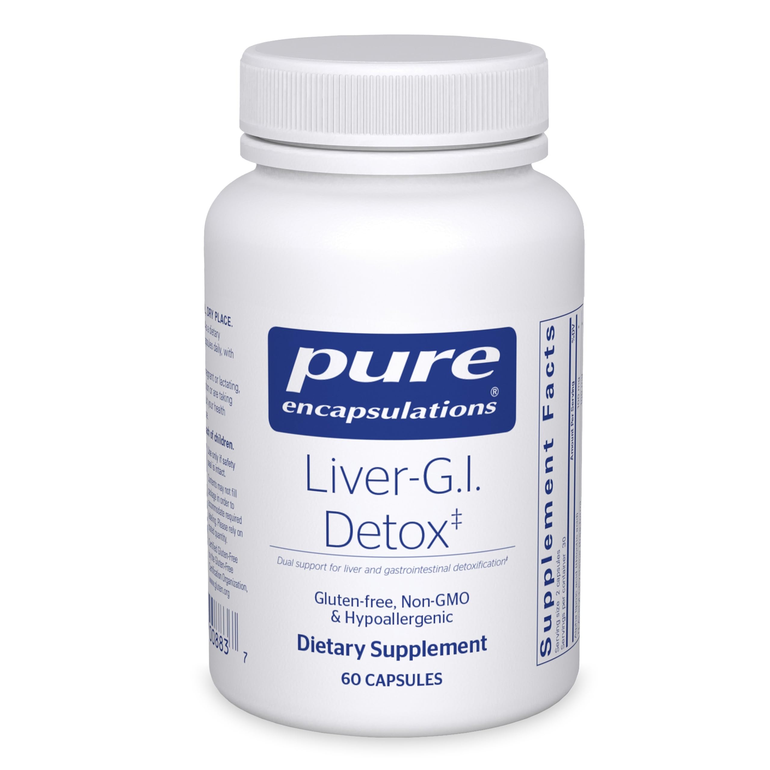 Pure Encapsulations Liver-G.I. Detox bottle on shelf, easy daily detox routine