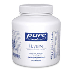 Pure Encapsulations L-Lysine bottle with capsules for daily immune support.