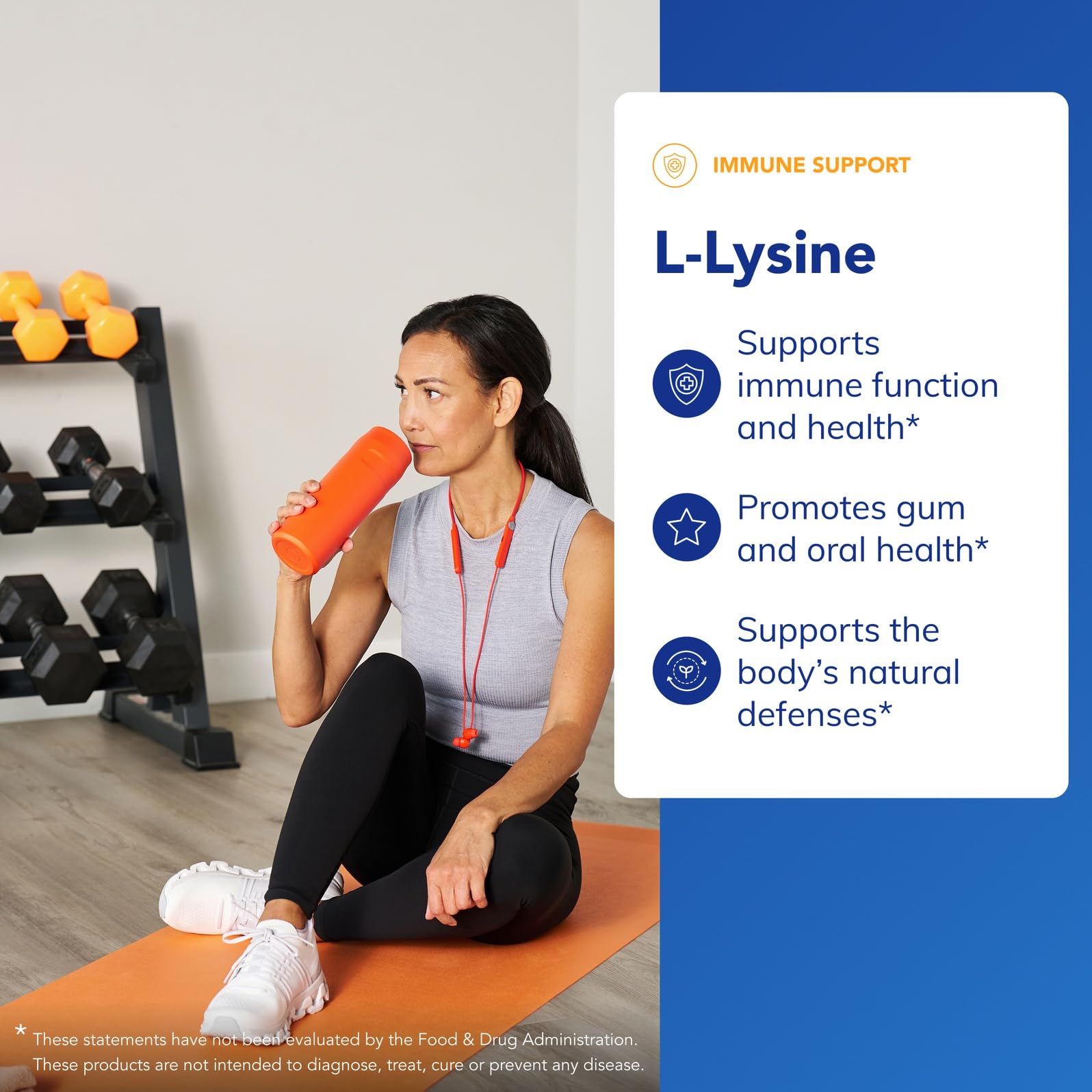 Pure Encapsulations L-Lysine label on bottle highlights purity and absence of allergens.