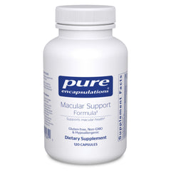 Pure Encapsulations Macular Support bottle shown for retinal wellness and daily use