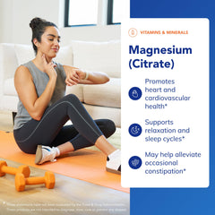 Pure Encapsulations Magnesium (Citrate) label shows potency and serving size