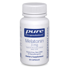 Pure Encapsulations Melatonin 3 mg bottle supports the natural sleep cycle.