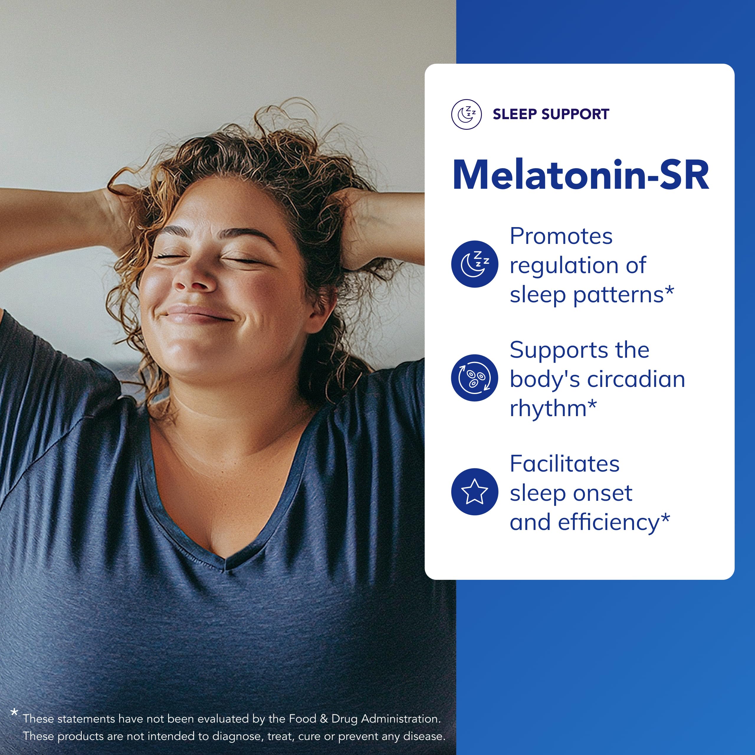 Pure Encapsulations Melatonin-SR bottle beside water for bedtime routine.