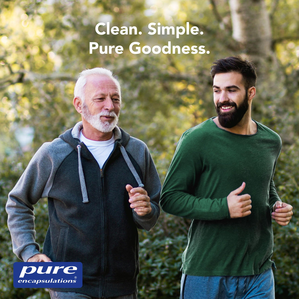 Pure Encapsulations Men's Nutrients daily-use pack shown with a glass of water