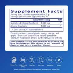 Pure Encapsulations NAC + Glycine powder scoop for easy daily dosing.