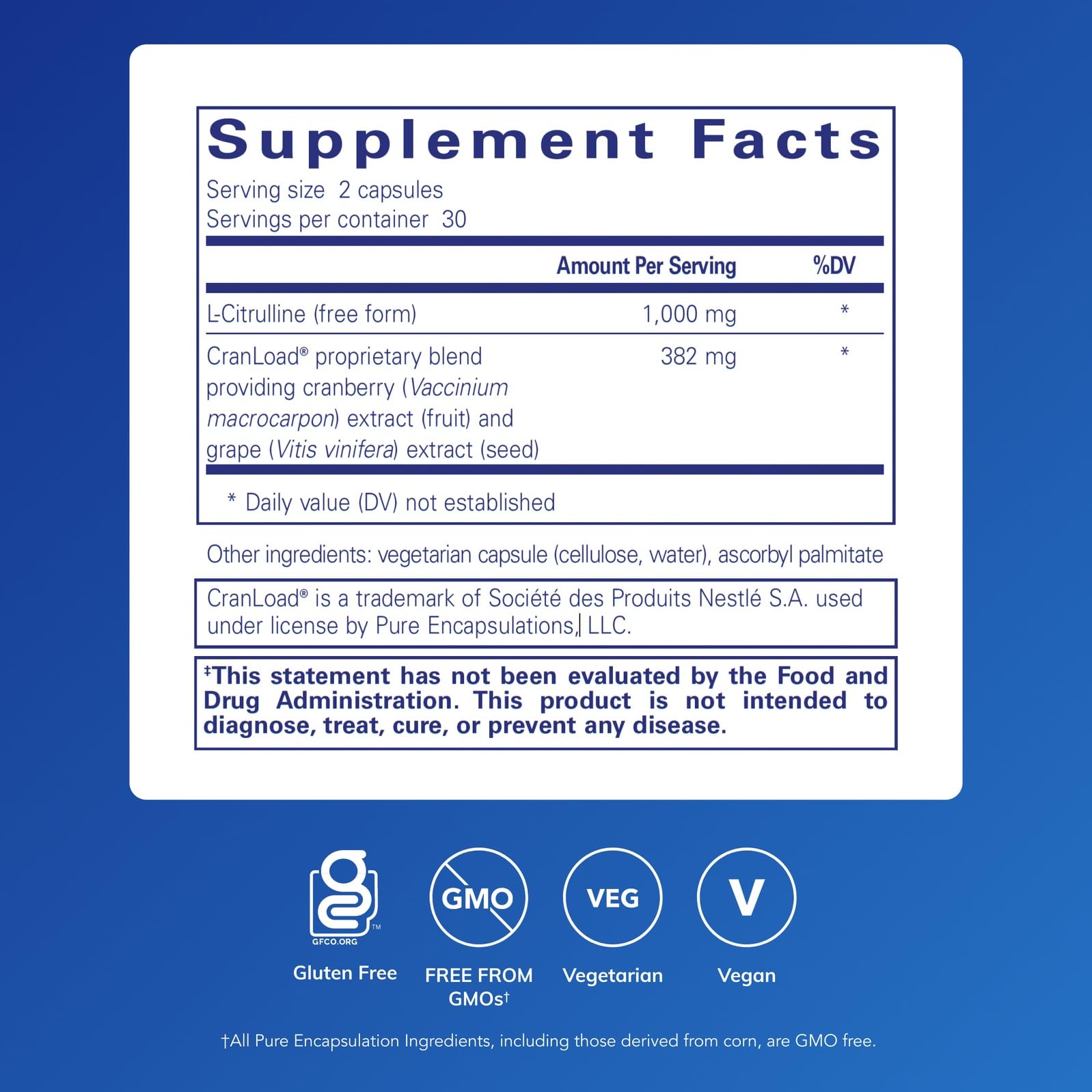Nitric Oxide Ultra capsules close-up showing L-Citrulline and cranberry extract