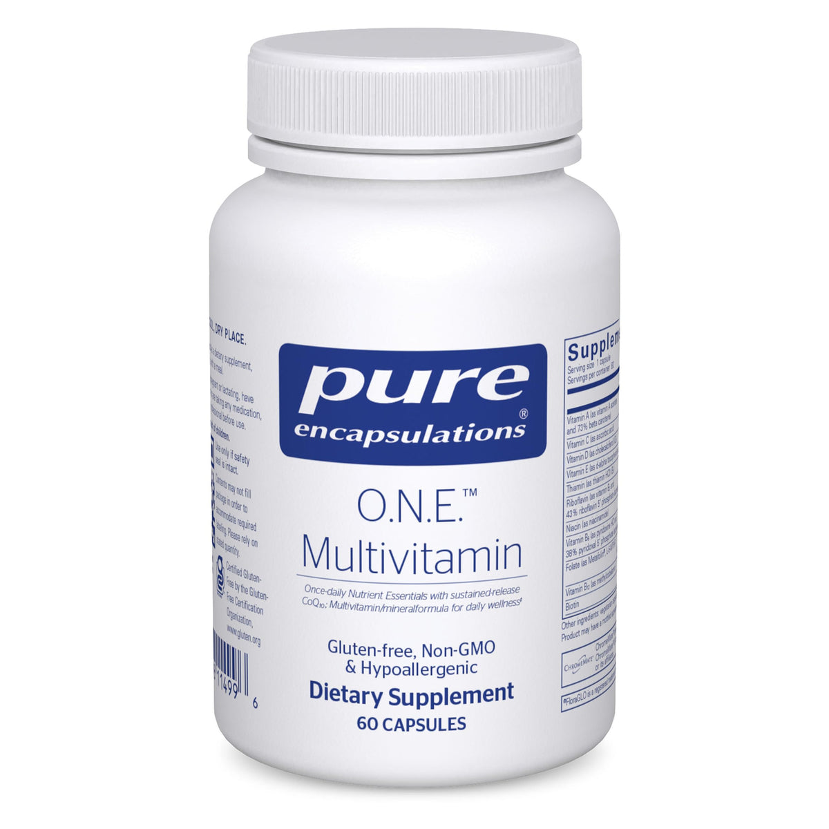 Pure Encapsulations O.N.E. Multivitamin bottle for daily wellness support.