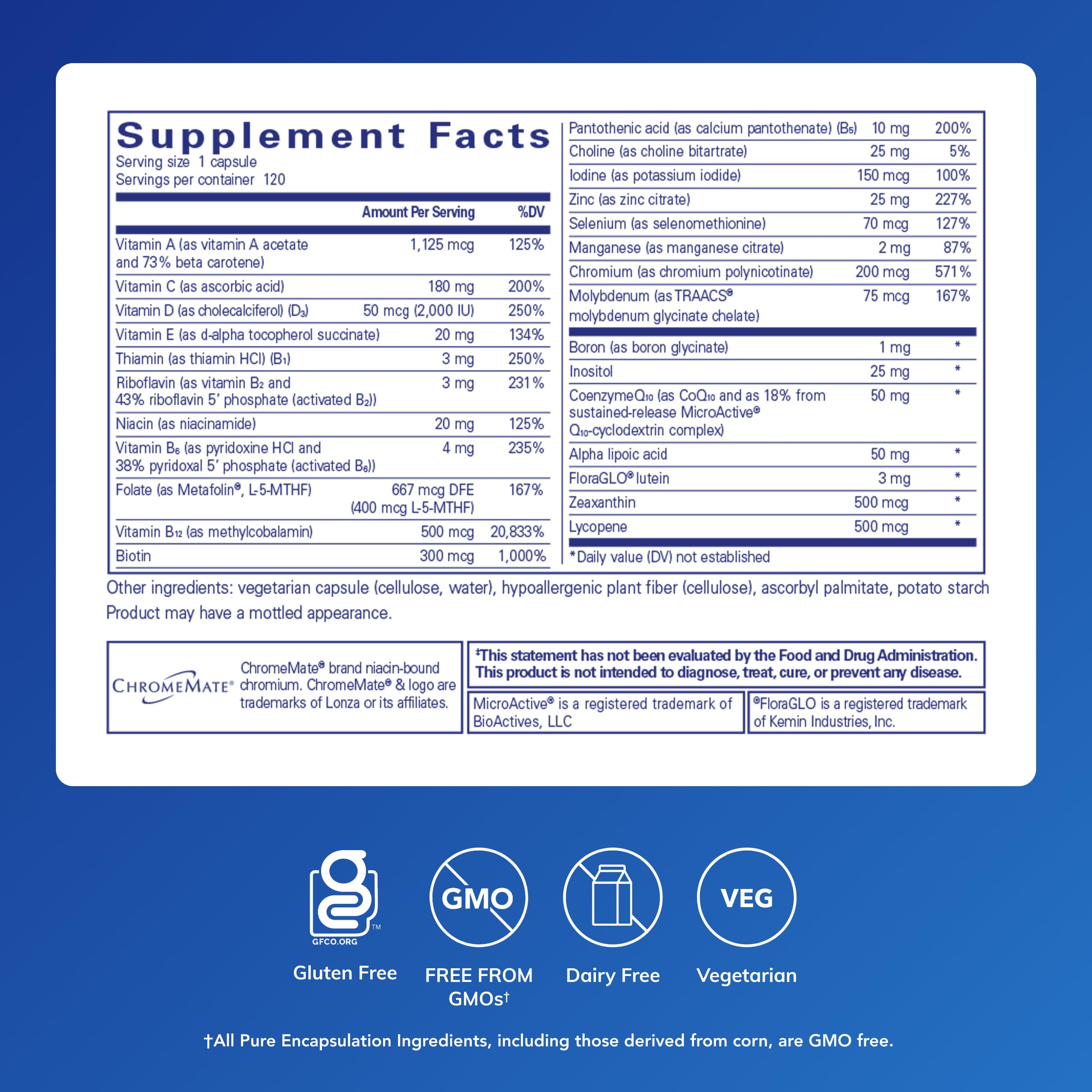 Pure Encapsulations O.N.E. capsules close-up for convenient once-daily wellness