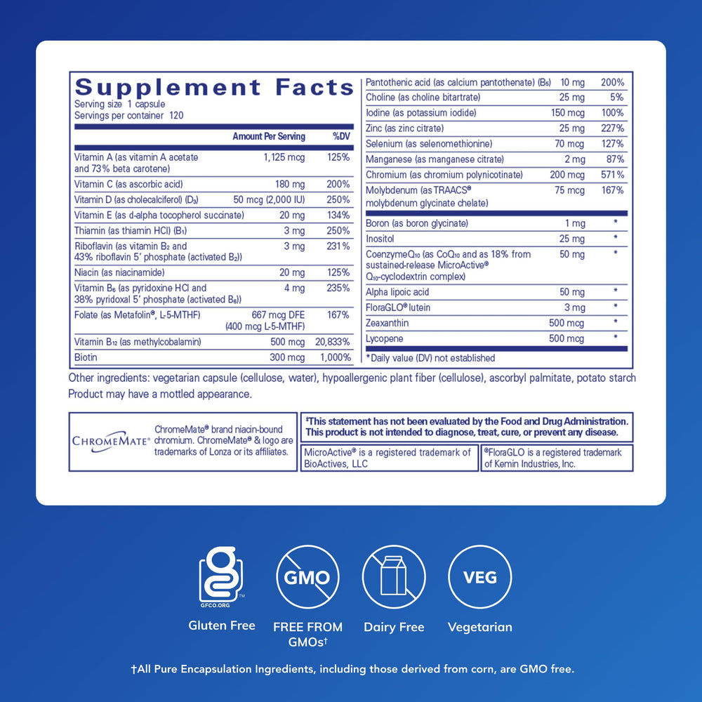 Pure Encapsulations O.N.E. capsules close-up for convenient once-daily wellness