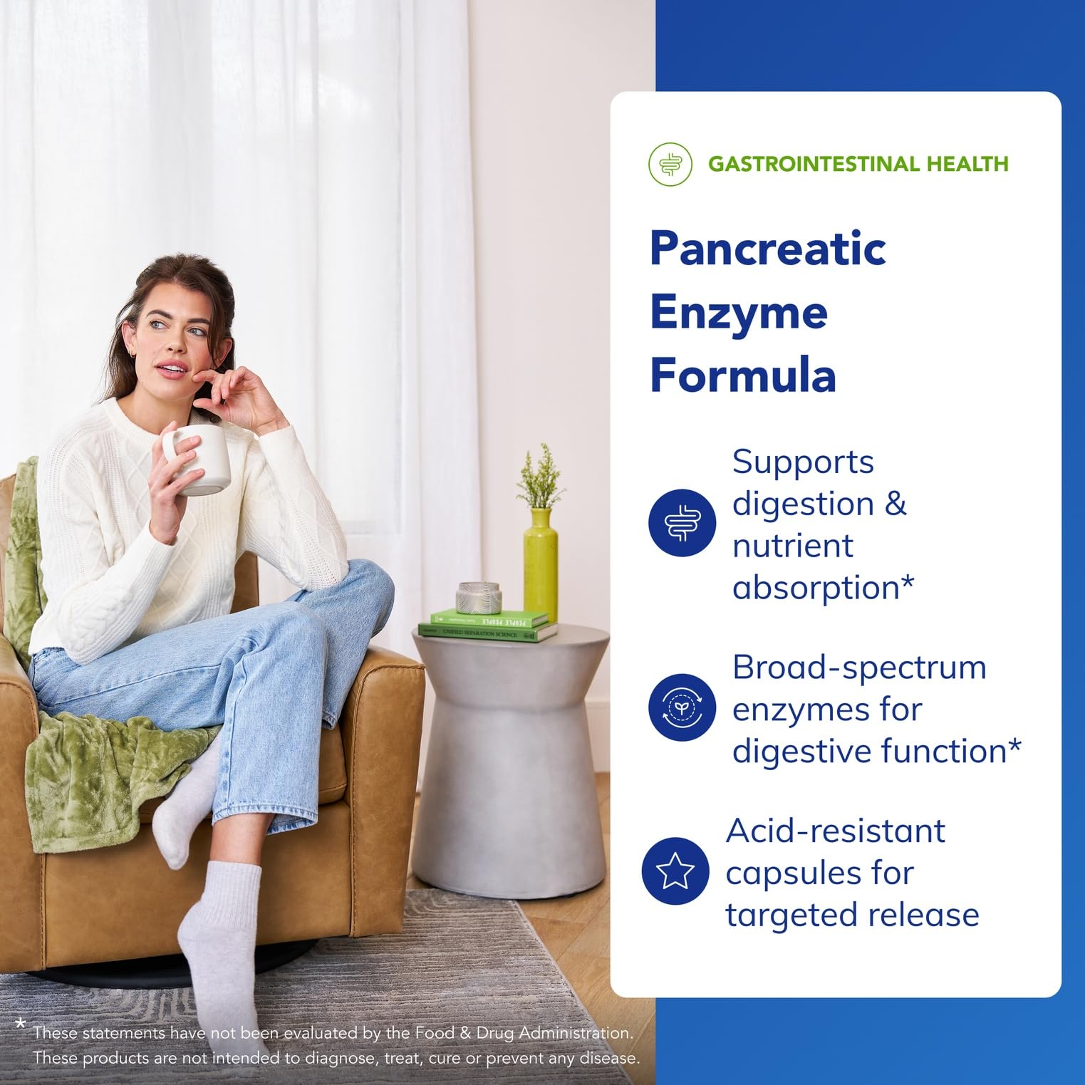 Pure Encapsulations Pancreatic Enzyme Formula acid-resistant capsules ensure enzymes reach the GI tract.