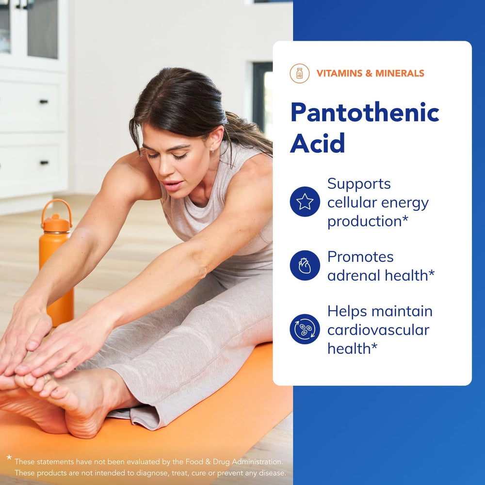 Pantothenic Acid label view highlighting clean, allergen-free formulation by Pure Encapsulations.