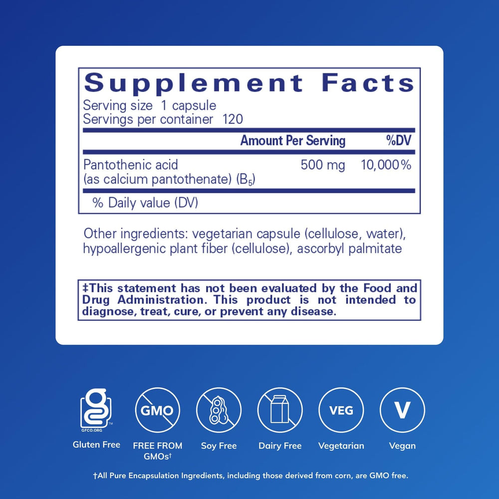 Pantothenic Acid tablet closeup suggesting cellular energy potential.