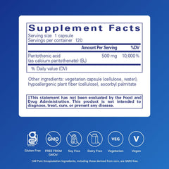 Pantothenic Acid tablet closeup suggesting cellular energy potential.