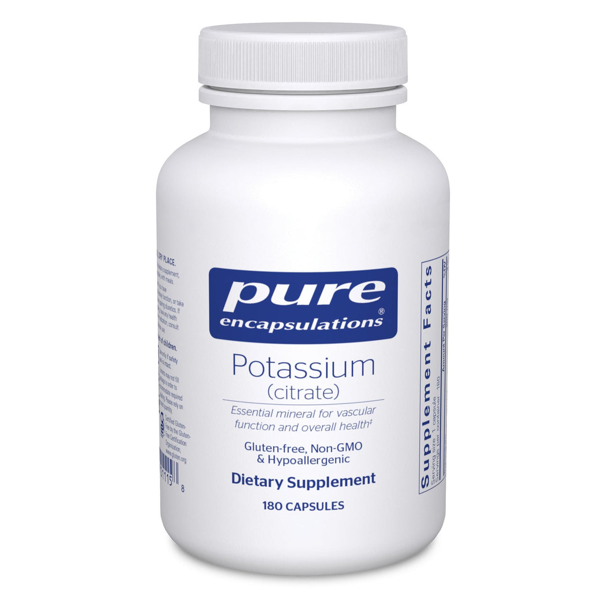 Pure Encapsulations Potassium-Citrate bottle with capsules for daily electrolyte support