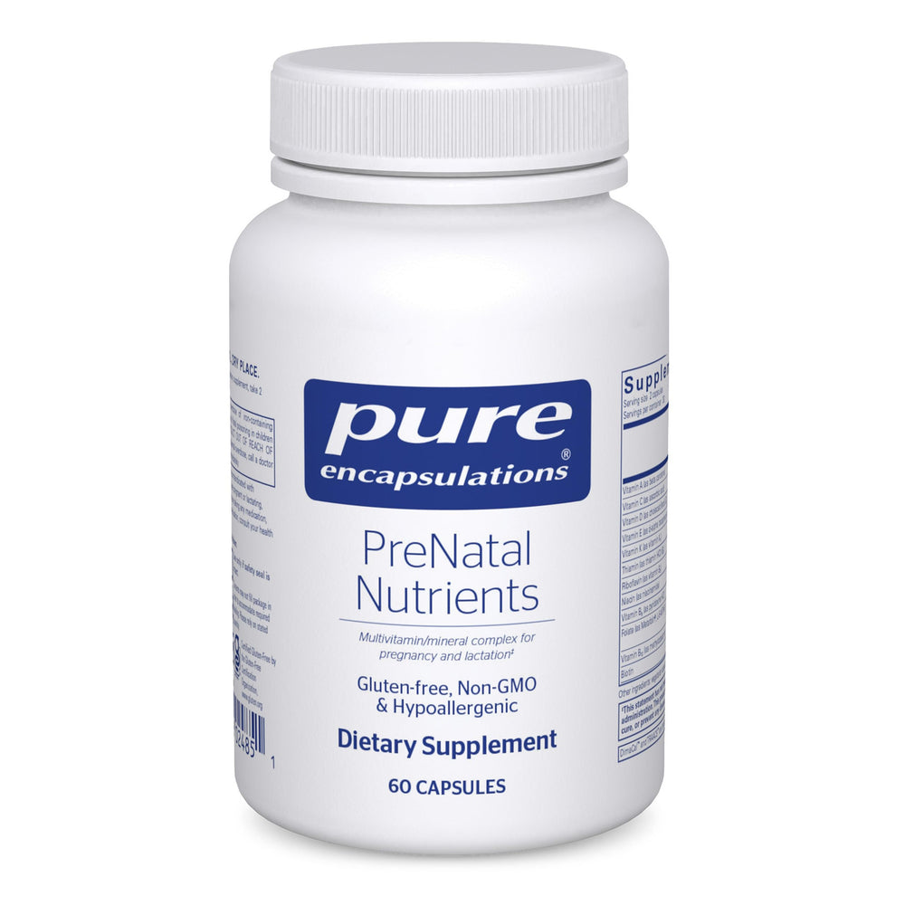 Pure Encapsulations PreNatal Nutrients bottle for daily prenatal nutrition