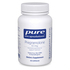 Pure Encapsulations Pregnenolone 10 mg bottle front promotes daily memory support routine.