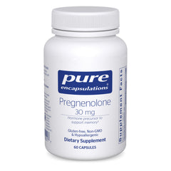 Pure Encapsulations Pregnenolone 30 mg bottle promotes daily cognitive support.