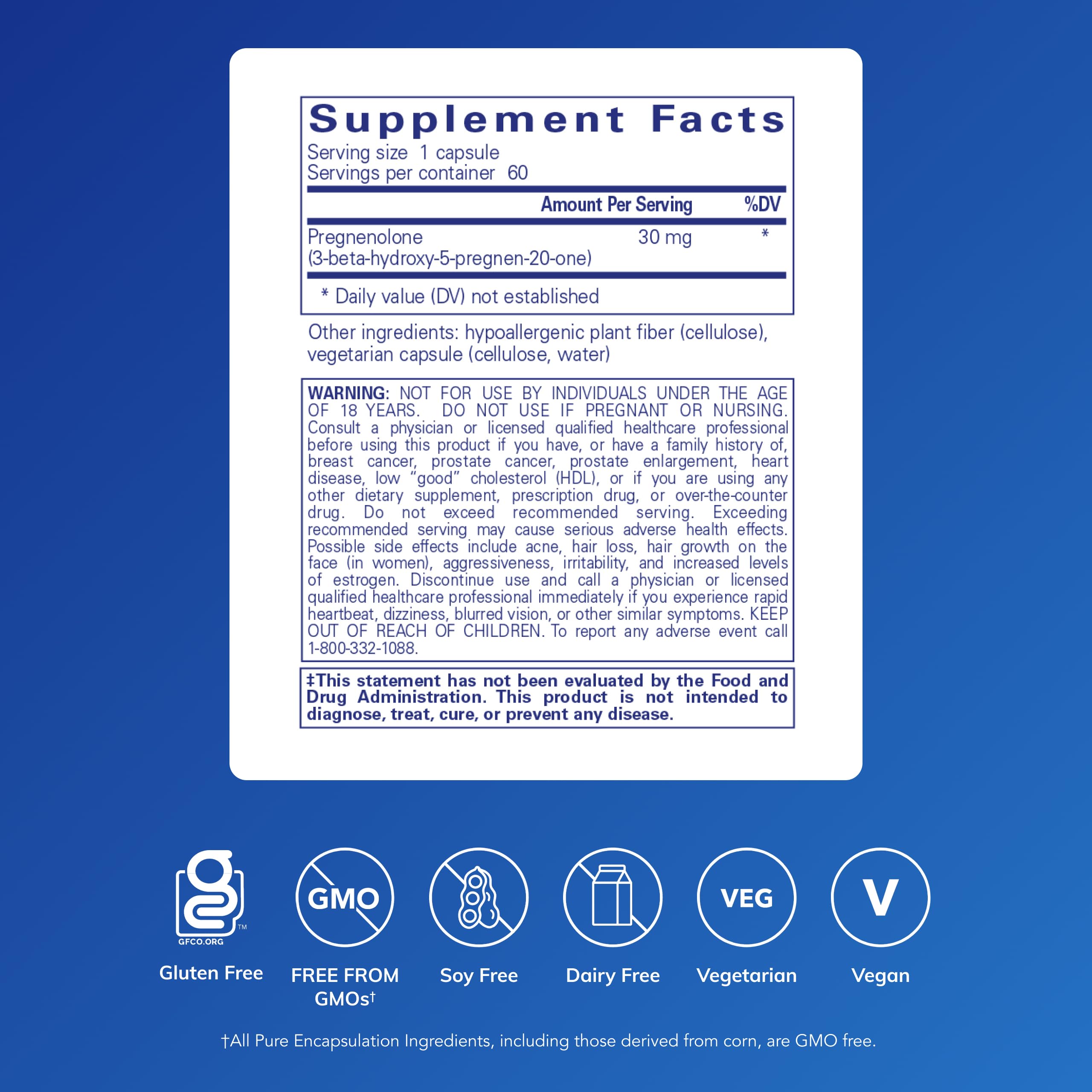 Pregnenolone 30 mg capsules ready for daily memory and focus.