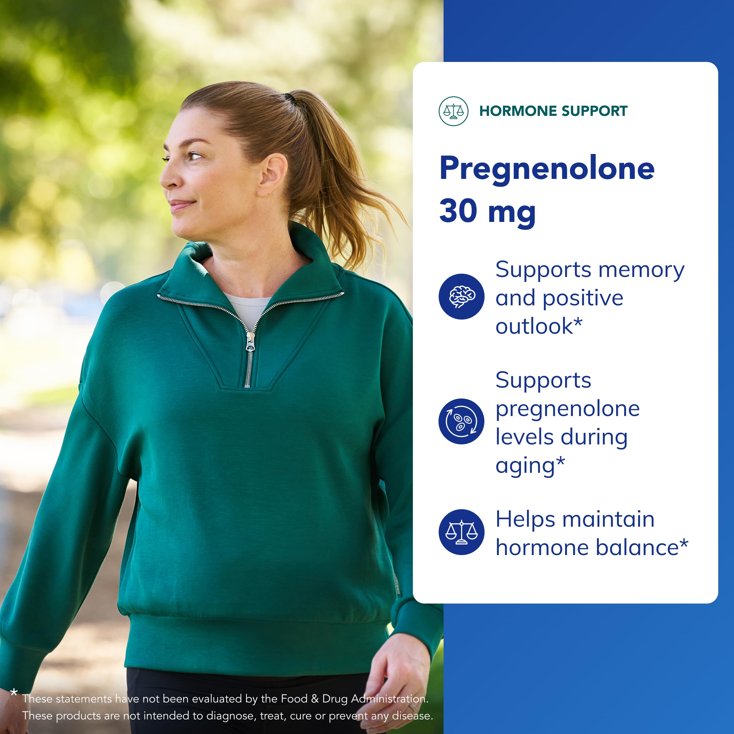 Pure Encapsulations Pregnenolone label highlights allergen-free vegan ingredients